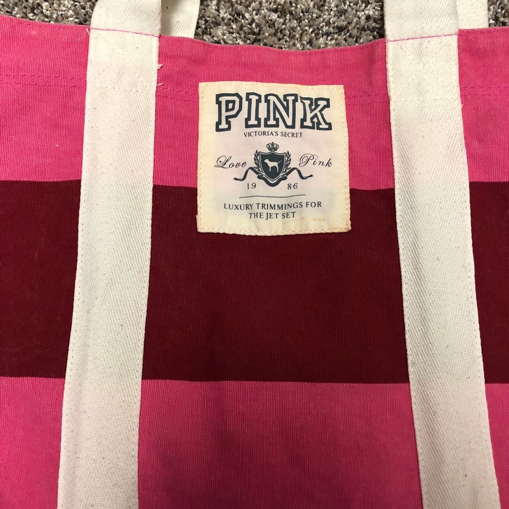 Victoria’s Secret Pink Striped Tote Bag - Picture 3 of 4